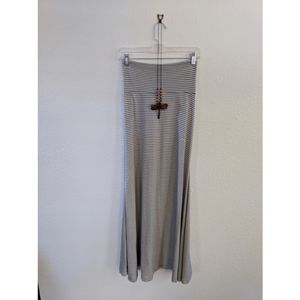 Horizontal Striped High Waisted Maxi Skirt Size L